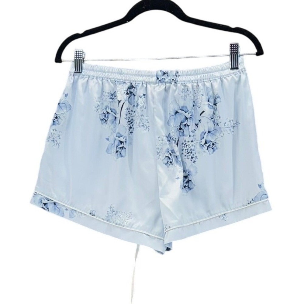 Le Rose Satin PJ Set Small Blue Floral Bridal Romantic Wedding Briddesmaid Photo - Picture 4 of 16